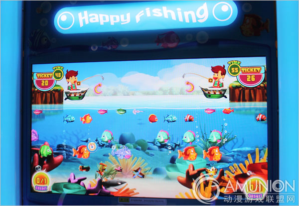 欢乐垂钓儿童钓鱼游戏机32寸高清显示大屏