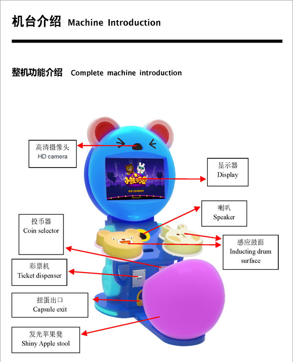 小鼓明星游戏机功能示意图