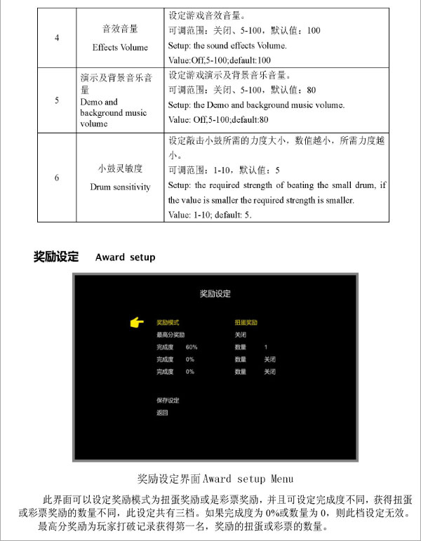 小鼓明星游戏机奖励设定介绍